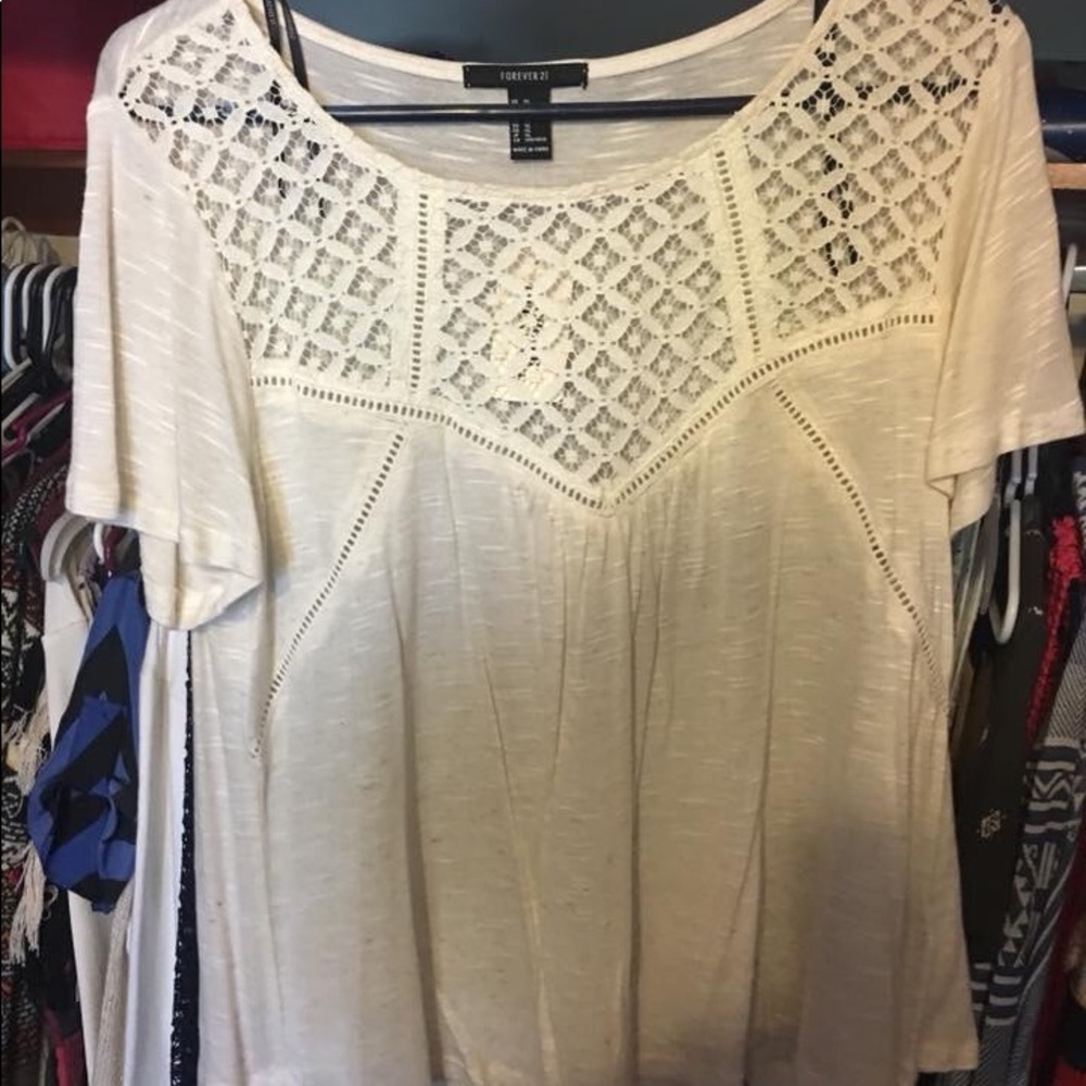 Forever 21 cream blouse